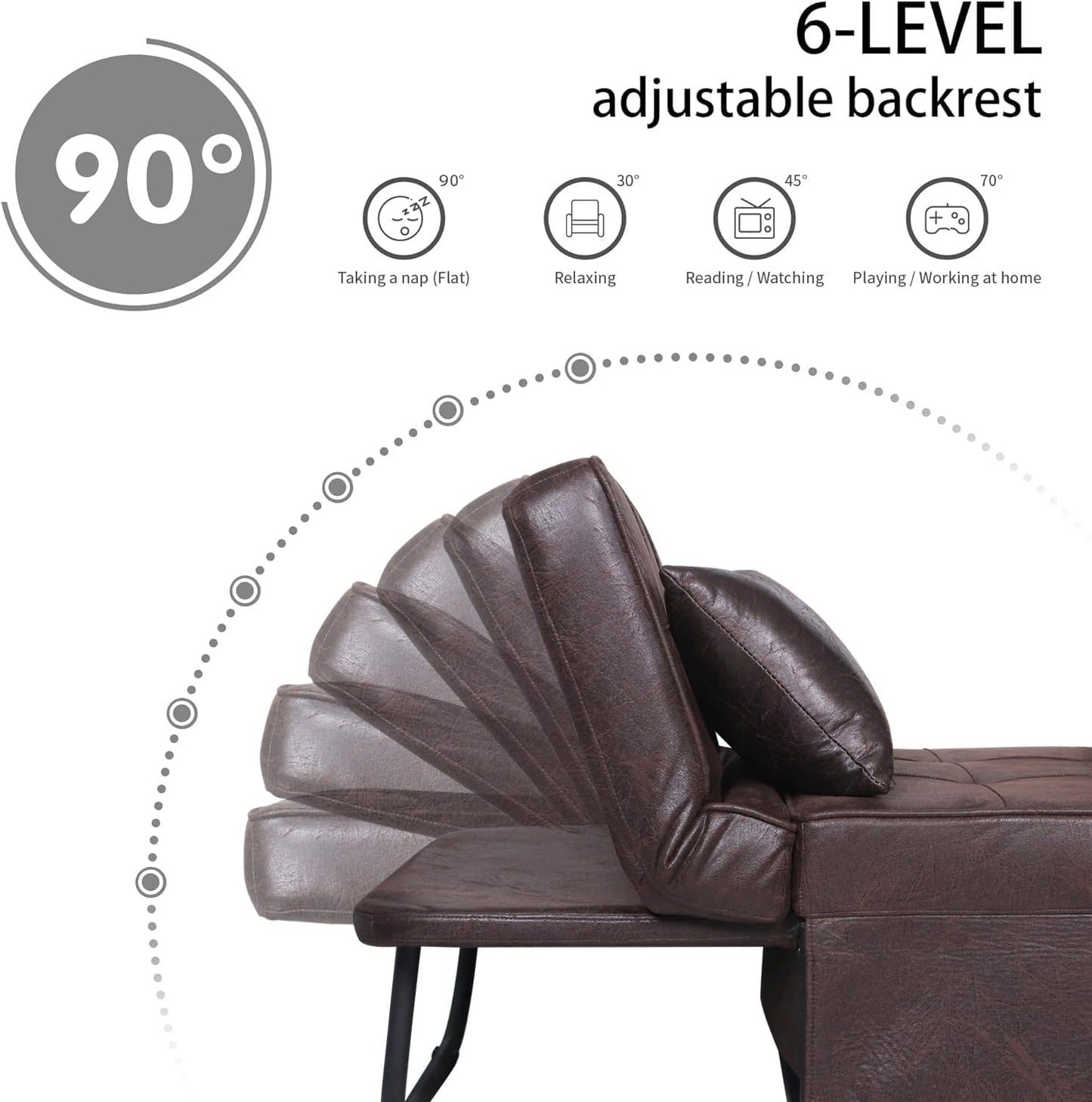 Sofa Bed, 4 in 1 Multi-Function Folding Ottoman for Living Room Apartment Office