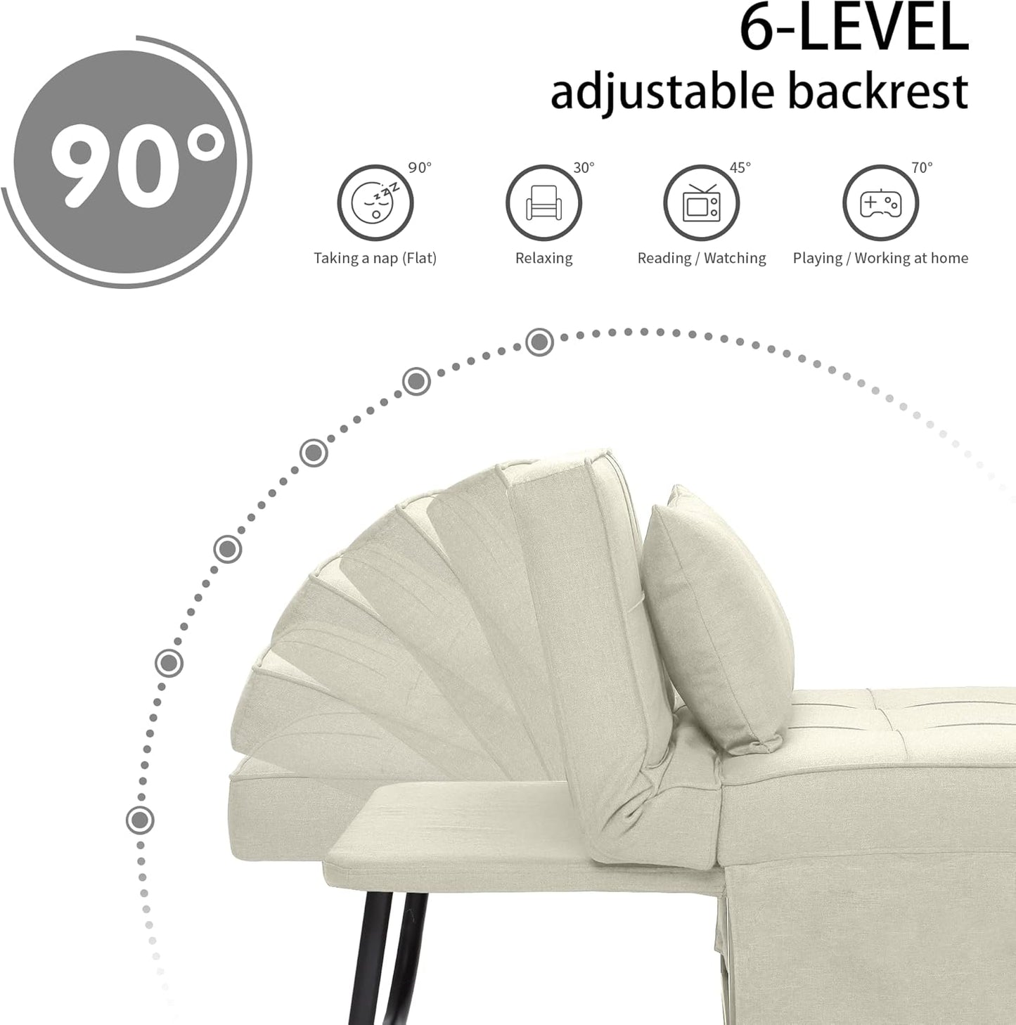 Sofa Bed, 4 in 1 Multi-Function Folding Ottoman for Living Room Apartment Office