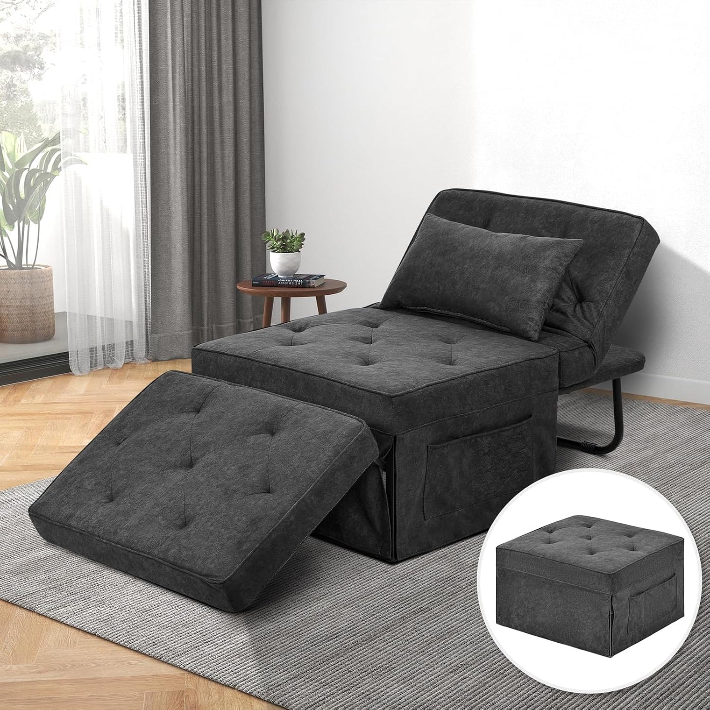 Sofa Bed, 4 in 1 Multi-Function Folding Ottoman for Living Room Apartment Office
