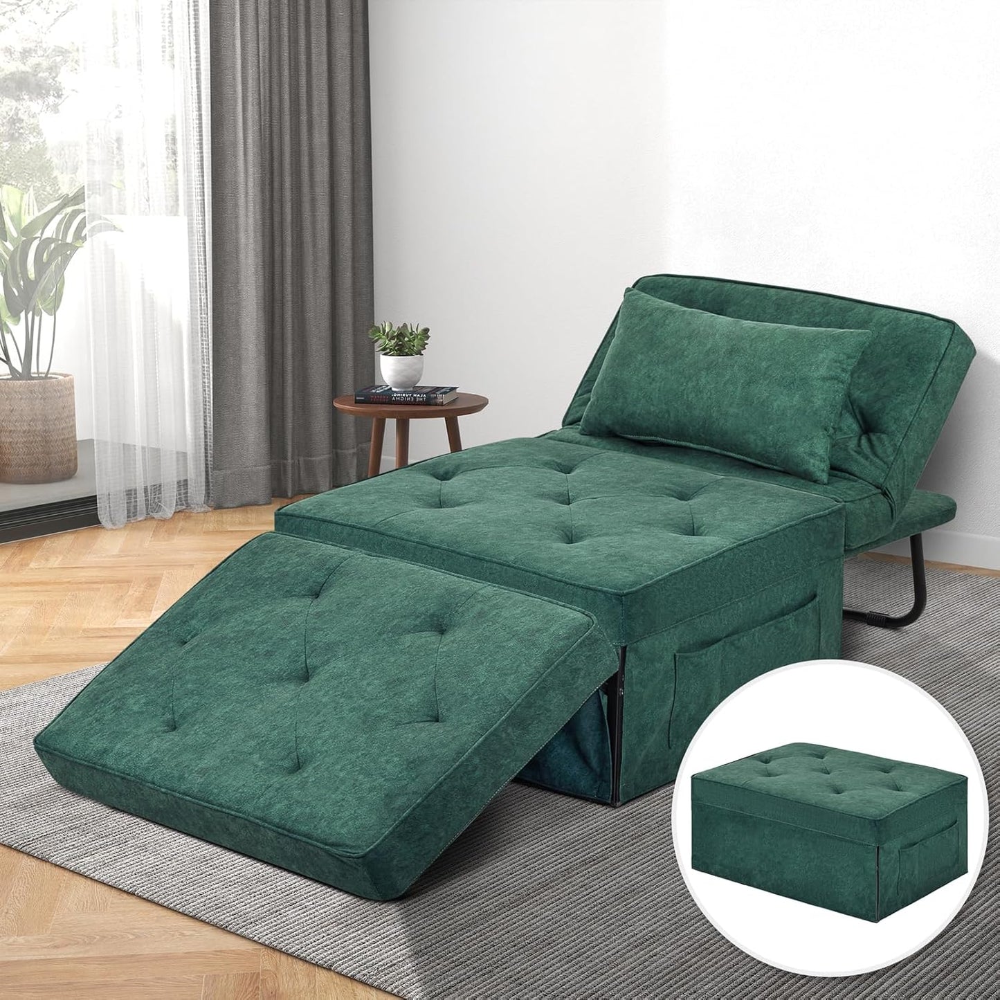 Sofa Bed, 4 in 1 Multi-Function Folding Ottoman for Living Room Apartment Office