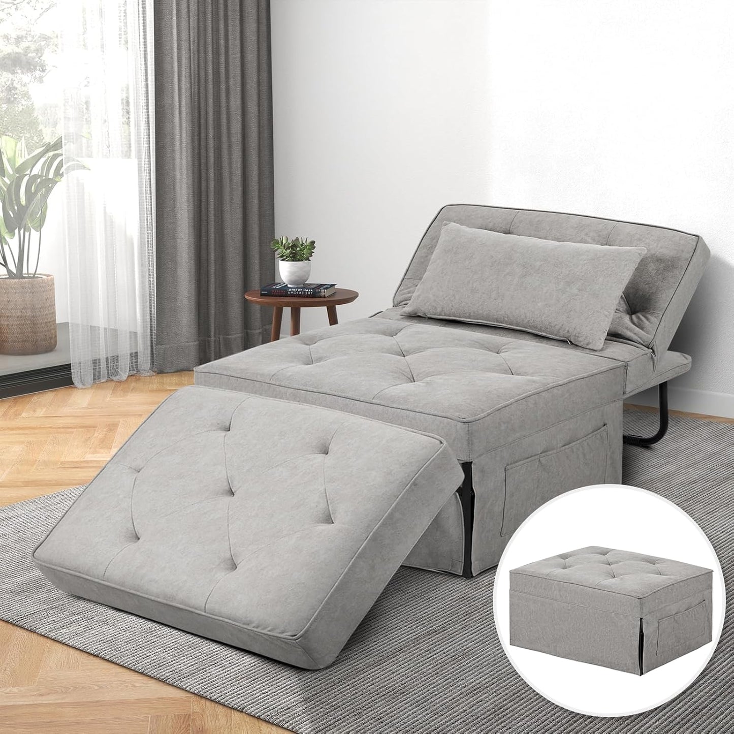 Sofa Bed, 4 in 1 Multi-Function Folding Ottoman for Living Room Apartment Office