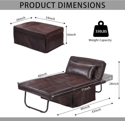 Sofa Bed, 4 in 1 Multi-Function Folding Ottoman for Living Room Apartment Office