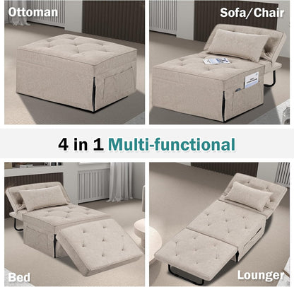 Sofa Bed, 4 in 1 Multi-Function Folding Ottoman for Living Room Apartment Office