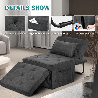 Sofa Bed, 4 in 1 Multi-Function Folding Ottoman for Living Room Apartment Office