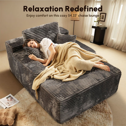 OVIOS Boneless Chaise Lounge,Luxurious Faux Fur, No Assembly Required